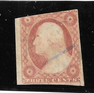 U.S. Scott #10 Used 3c Washington Type II Imperf  2018 CV $140.00