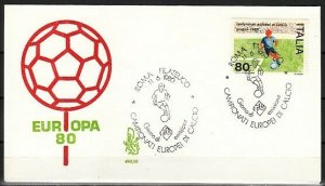 Italy, Scott cat. 1401. European Soccer issue. First day cover. ^