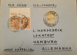 A) 1935, BRAZIL, GRAF SEPPELIN, VIA CONDOR, FROM SAO PAULO TO HAMBURG-GERMANY, A