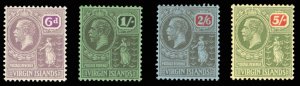 Virgin Islands #63-66 Cat$50+, 1922-28 6p-5sh, four high values, never hinged