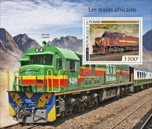 Chad - 2021 African Trains on Stamps - Stamp Souvenir Sheet - TCH210227b