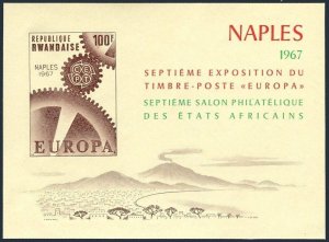 Rwanda 208-209 imperf, MNH. Mi Bl.7B-8B. EUROPA Phil Exhibition Naples-1967.