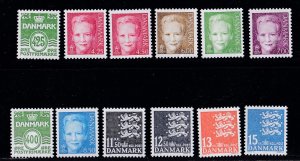 Denmark - 1999-2004 - 12  Definitives SHORT set   MNH