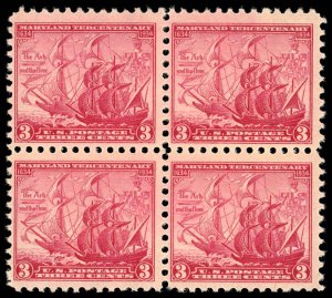 US Sc 736 MNH BLOCK of 4- 1934 3¢ The Ark & the Dove - See Scan