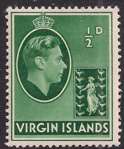 British Virgin Islands 1938 KGV1 1/2ct Colony Badge MM SG SG 110 ( M1314 )