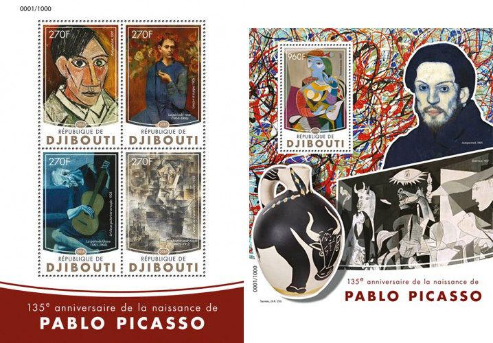 Djibouti Pablo Picasso Cubism Art Personalities MNH stamp set