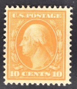 US Stamp #381 10c Yellow Washington  MINT HINGED SCV $85.00