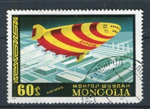 MONGOLIA; 1976 early Aircraft/Zeppelin issue fine used Illustrated value