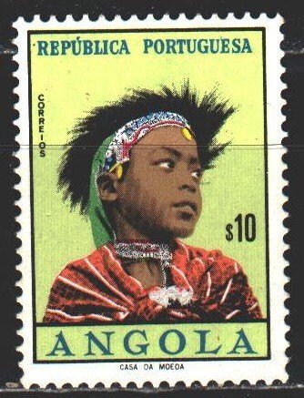 Angola. 1961. 425 from the series. Traditional clothing and hairstyle. MLH.