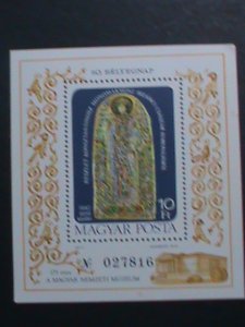 ​HUNGARY-1977-SC#2497 5OTH ANNIVERSARY OF STAMP DAY MNH S/S VERY FINE