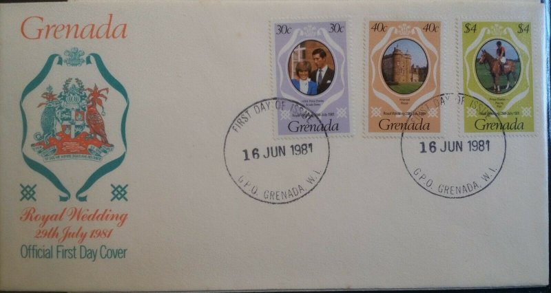 Commonwealth 1981 Royal Wedding FDC Covers Kenya Grenada Turks & Caicos St Lucia