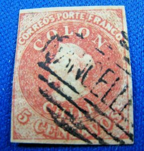 CHILE 1854 SCOTT # 4   USED             (bs19)