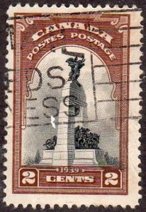 Canada 247 - Used - 2c War Memorial, Ottawa (1939) (cv $0.85)