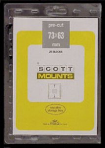 Scott/Prinz Pre-Cut Plate Block, FDC, Postal Card Stamp Mounts 73x63 #913 Clear