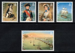 GIBRALTAR 1998 Battle of the Nile; Scott 765-69; MNH