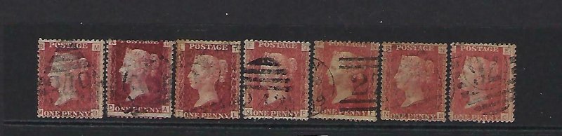 GREAT BRITAIN SCOTT #33 ALMOST COMPLETE PLATES (NO #77-225) 5 MINT- OTHERS USED.