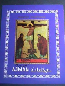 AJMAN-EASTER STAMP-JESUS ON THE CROSS-CTO  S/S VERY FINE