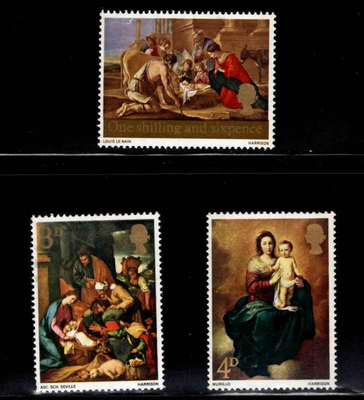 Great Britain Scott 522-524 MNH** Christmas Art set,