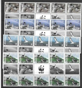 AITUTAKI 2018 ALBATROSS BLOCKS OF 10 WITH GUTTER MNH