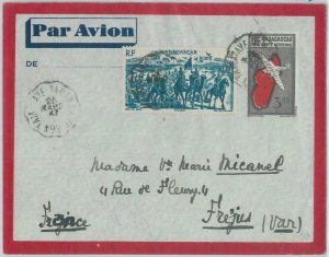 81164 - Madagascar - POSTAL HISTORY - Airmail STATIONERY COVER to FRANCE 1947