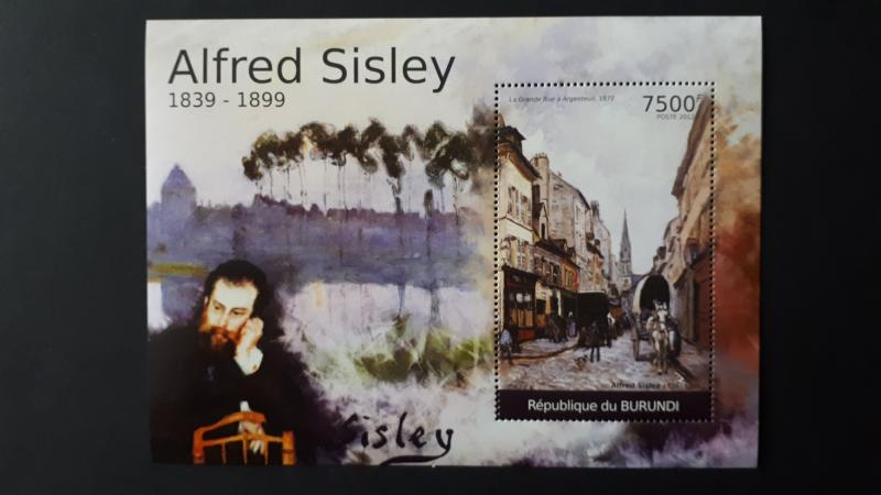 Art - Burundi 2012. -  Alfred Sisley ** MNH Block