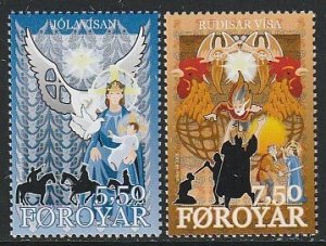 2005 Faroe Islands - Sc 465-6 - MNH VF - 2 single - Christmas