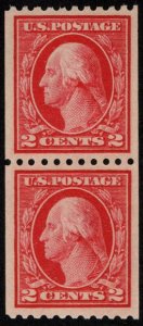 US #442 SCV $125.00 XF mint never hinged, PAIR, post office fresh, well cente...