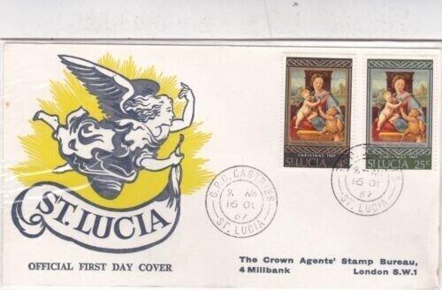 St Lucia 1967 Christmas FDC Castries cancel typed VGC