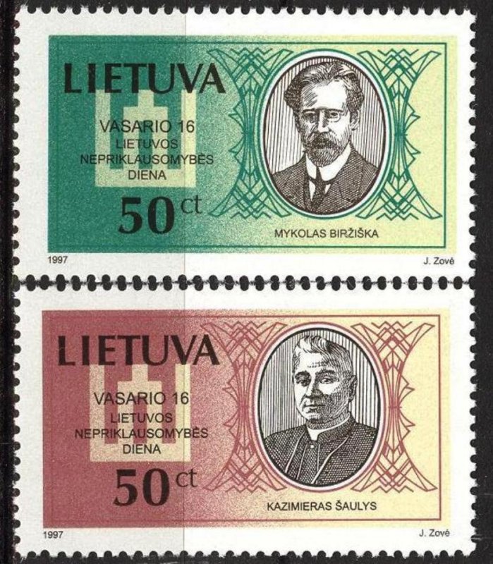 Lithuania 1997 National Day Persons Signatories set of 2 MNH