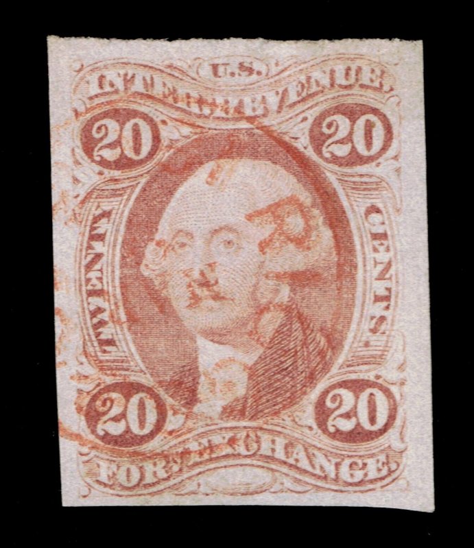 GENUINE SCOTT #R41a F-VF 1862-71 RED 1ST ISSUE FOREIGN EXCHANGE IMPERF #19471 