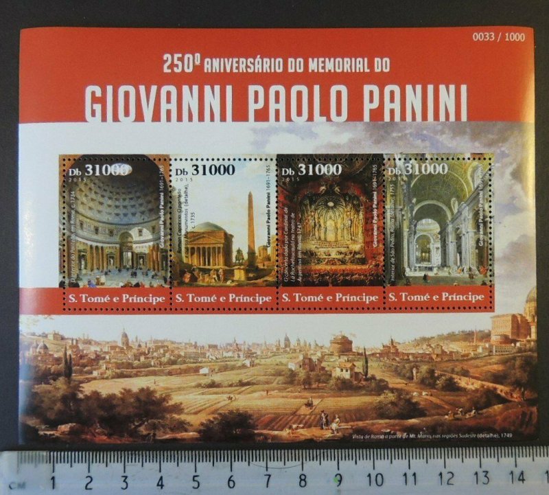 St Thomas 2015 giovanni paolo panini architecture m/sheet mnh 