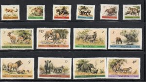 Tanzania Sc 161-174 1980 animals long stamp set mint NH