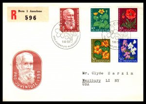 Switzerland B287-B291 Flowers Typed FDC