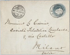 58747 - EEGYPT - POSTAL HISTORY: Postal Stationery COVER to ITALY - 1907-