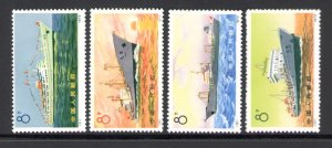 1972 CHINA - Ships - Michel no. 1113-16 - 4 values - Rubberless as in Catalogue