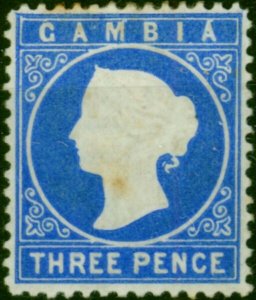 Gambia 1880 3d Bright Ultramarine SG14b Good MM