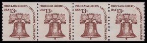 US 1618 Liberty Bell 13c coil strip (4 stamps) MNH 1977