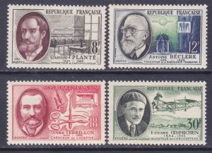 France 821-24 MNH OG 1957 French Inventors Full Set of 4 Very Fine (See Desc)