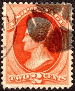 1875, US 2c, Jackson, Used, Very nice, Fancy cancel, Sc 178