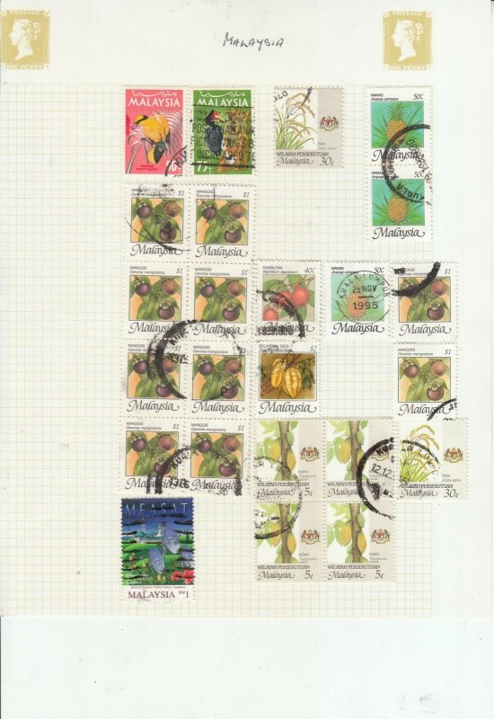 MALAYSIA / STATES  6 ALBUM PAGES OF MINT/USED VALUES/SETS