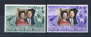 British Indian Ocean Territory 48-49 MLH set 25th Wedding Anni 1972 (B0430)