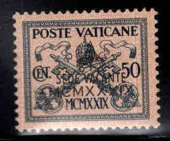 Vatican Scott 66 MH* from the 1939 Interregnum Issue typical centering