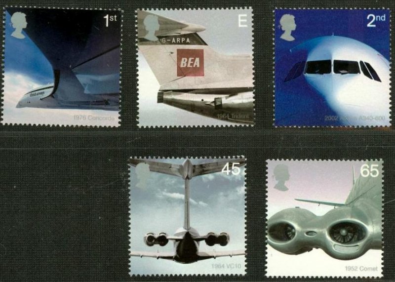 Great Britain 2002, Aircraft   set  MNH # 2048-2052