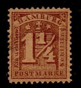 German States - Hamburg 22  Mint Hinged. Short Perf.  left side