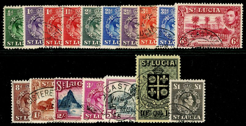 ST. LUCIA SG128-141, COMPLETE SET, FINE USED. Cat £35.