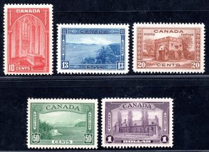 CANADA 1938 SCOTT #241-245 MINT NEVER HINGED VF-XF