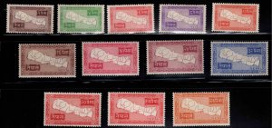 Nepal  Scott 72-83 MH*  complete Map stamp set  CV$106