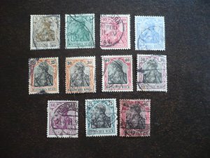 Stamps - Germany - Scott# 81-91 - Used Partial Set of 11 Germania Stamps