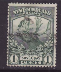 Newfoundland-Sc#115- id22-used 1c Caribou-Sulva Bay-1919-
