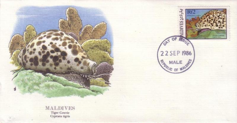 Maldives FDC SC# 1188 Tiger Cowrie L74